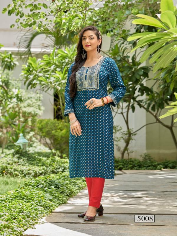 Viyaa Poshak Vol 5 Fancy Plus Size Rayon Designer Kurti Collection